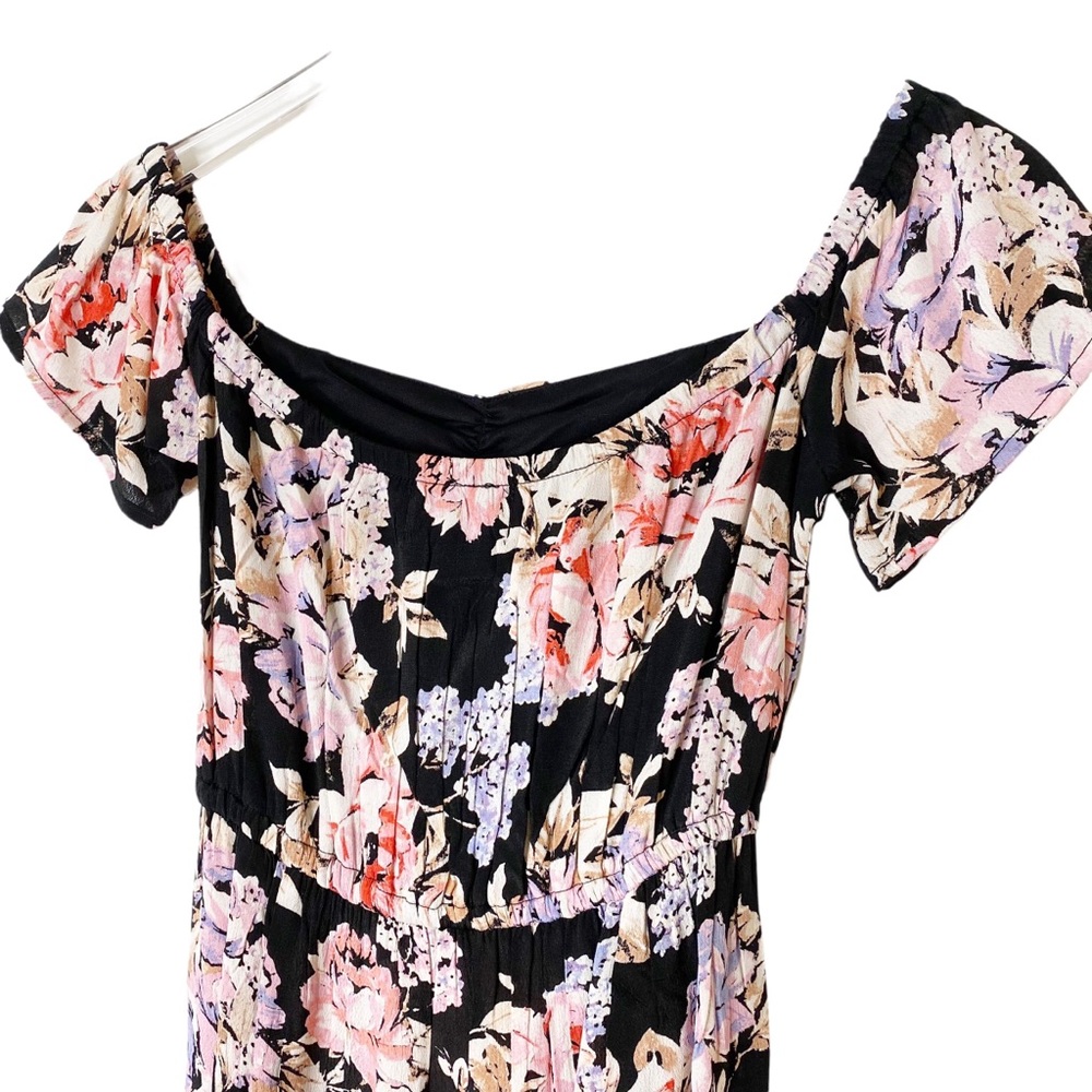 Band of Gypsies Santiago Dark Floral Midi Dress Pinup Cottage XS - Picture 10 of 10
